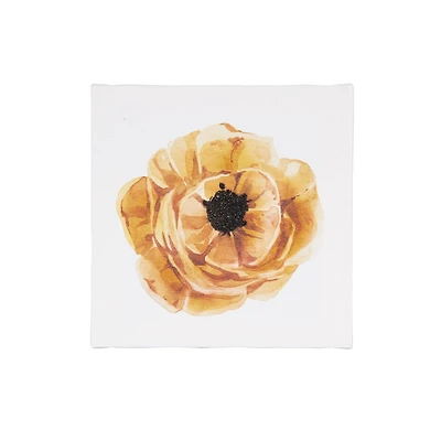 Toile embellie fleur orange 15,2 cm L x 15,2 cm H