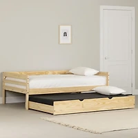 Solid Wood Daybed with Trundle Bed from the collection Sweedi South Shore