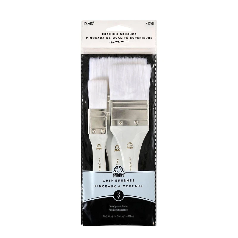Plaid Ensemble de 3 pinceaux brosse blancs Ensemble de 3 pinceaux