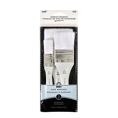 Plaid 3 Piece White Chip Brush Set, 3 piece paint brush set