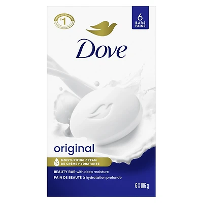 Dove Pain de Beauté nettoyant doux pour la peau et hydratant pour un soin cutané doux Original conçu avec 1/4 de crème hydratante
