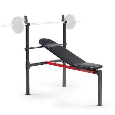 Banc de Musculation Inclinable Standard Réglable Sunny Health & Fitness, Développé Couché avec Rack pour Barre, Entraînement Complet du Corps et Renforcement Musculaire Multifonction pour Salle de Spo