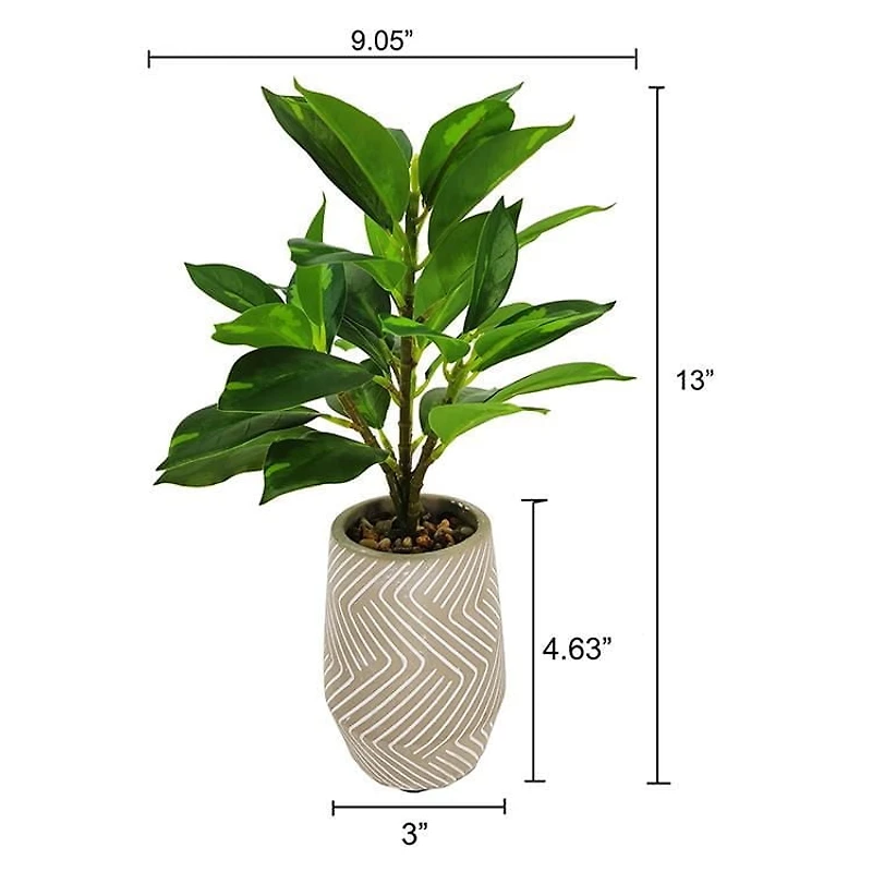 Lerman Decor's slim plant in zigzag pot