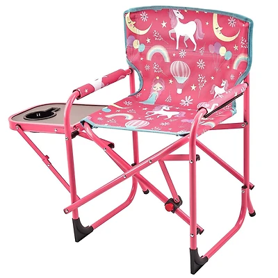 Chaise de réalisateur pour enfants Ozark Trail avec table d'appoint, capacité de charge de 57 kg, bleue, avec porte-gobelet pour les repas ou les collations