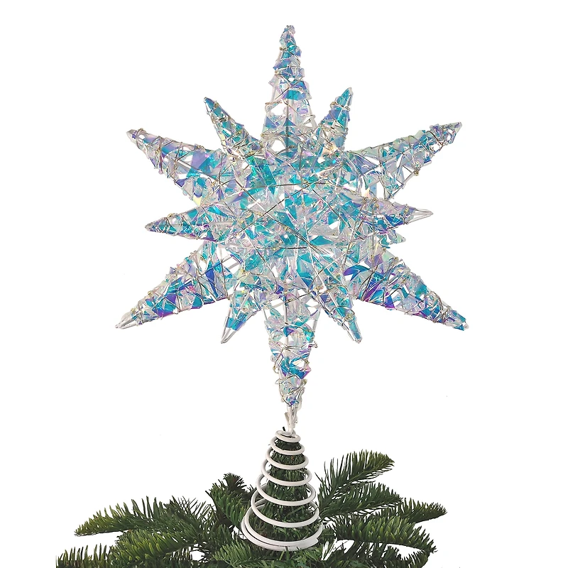 Holiday Time Prismatic Star Battery Operated LED Christmas Tree Topper, 15.5"