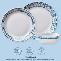 Service de vaisselle Corelle® Everyday Expressions Azure Medallion 12 pièces