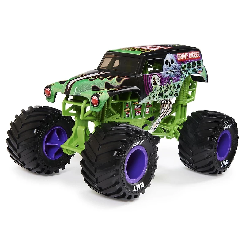 Monster Jam, Monster truck Grave Digger officiel, véhicule en métal moulé, échelle 1:24