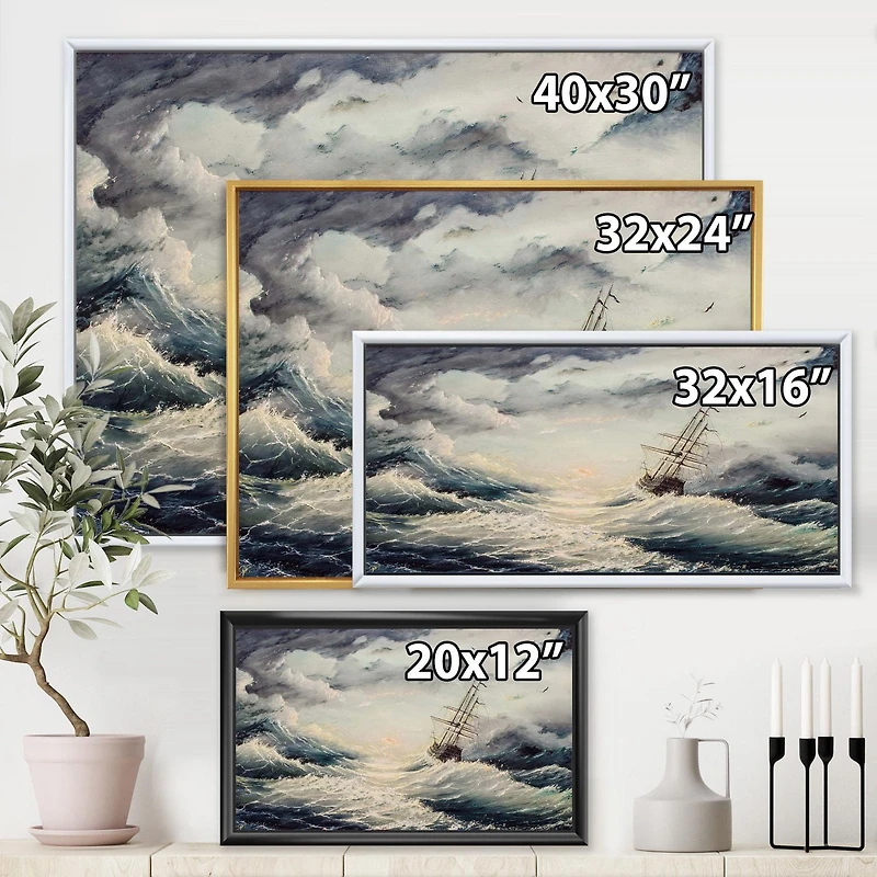 Designart Lutte avec les éléments ART MURAL À CADRE FLOTTÉ