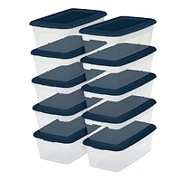 Sterilite Set of (10) 5.7 L Storage Boxes Marine Blue