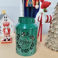 Décor seau en métal vert