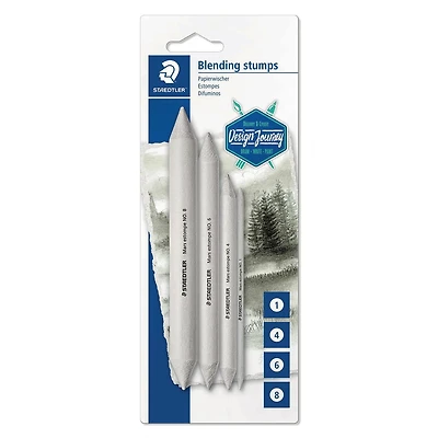 Staedtler Blending Stump Set, for Pastels, Graphite, Charcoal, artist blender, Pack of 4 Assorted Sizes, 5426-S BK4, 4pcs blending stump