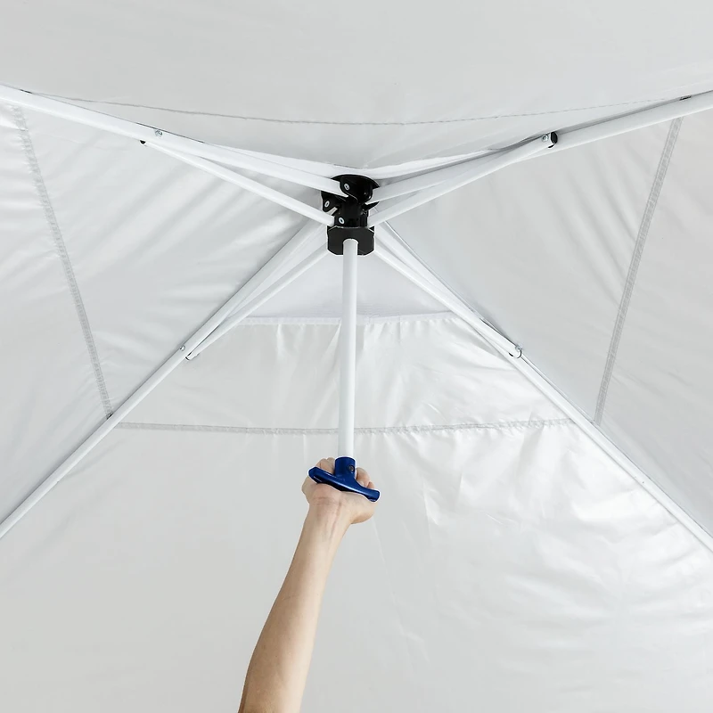 Tente auvent pop-up instantanée Ozark Trail 10 pi x 10 pi avec système Simple Push – Auvent pop-up à pieds droits pour les fêtes d’avant-match, le camping et les événements, blanc