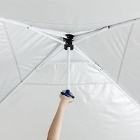 Tente auvent pop-up instantanée Ozark Trail 10 pi x 10 pi avec système Simple Push – Auvent pop-up à pieds droits pour les fêtes d’avant-match, le camping et les événements, blanc