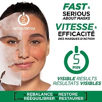 Garnier Sérum Masque en Tissu avec Niacinamide + Kale, soin équilibrant de la peau pour peau grasse, 1 masque en tissu (14 mL)