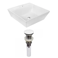 American Imaginations AI-31399 16,5 pouces W au-dessus du navire blanc de compteur pour le perçage de centre de 1 trou