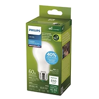 Philips Ultra Efficient LED Ampoule 60W A19 1PK Day light Frosted Non-Dimmable Base Medium Philips DEL 60W A19