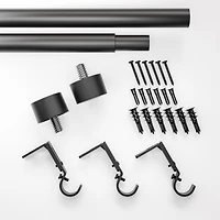 Tringle à rideaux réglable Better Homes & Gardens capuchon embout noir mat de 2,5 cm (106,6 cm à 304,8 cm)