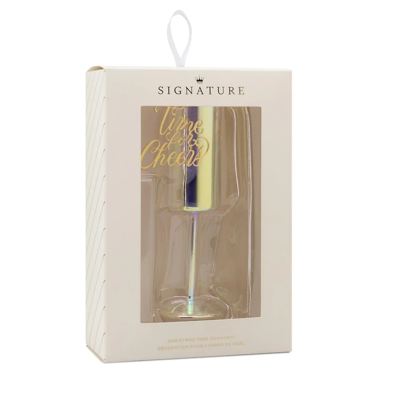 Hallmark Christmas Ornament (Signature Champagne Flute Blown Glass)