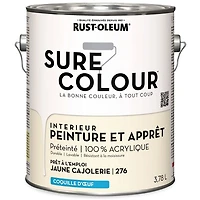 Rust-Oleum Sure Colour™ Peinture + Apprêt, Intérieur Coquille d'oeuf, Jaune Cajolerie 3,78L 3,78L