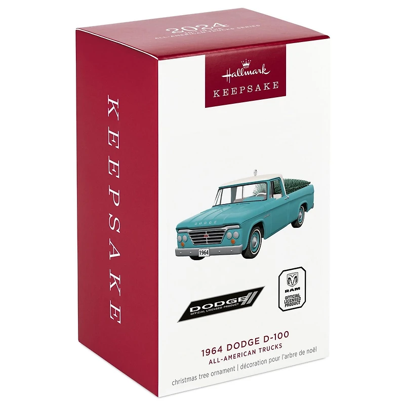 Décoration de Noël, Keepsake de Hallmark (Dodge D-100 1964, Camionnettes américaines, 2024, en métal)