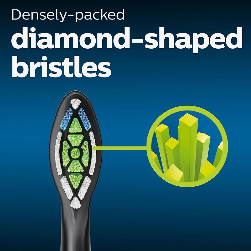 Philips Sonicare Diamondclean Têtes de Brosse, Noir, 2 unités, HX6062/90 Nettoyage avancé-détachage et dents plus blanches