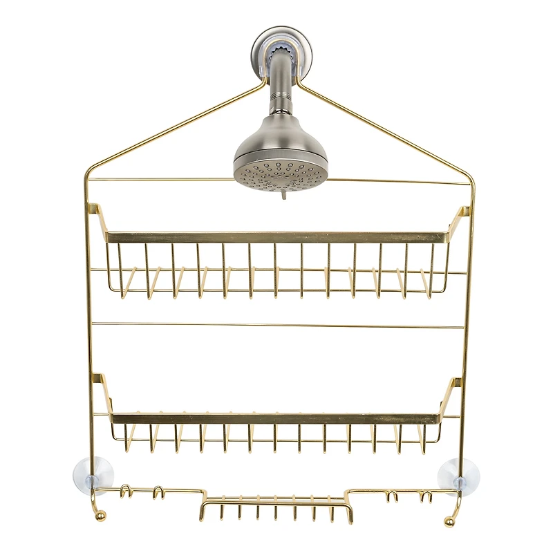 Era Fairmont Jumbo Shower Caddy, Warm Gold 16.14x20.46in, 3 tier caddy