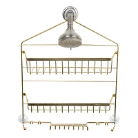 Era Fairmont Jumbo Shower Caddy, Warm Gold 16.14x20.46in, 3 tier caddy