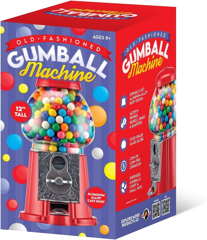 Tradeopia 12" Gumball Machine for Kids and Adults, Old Fashioned Metal Gumball Machine