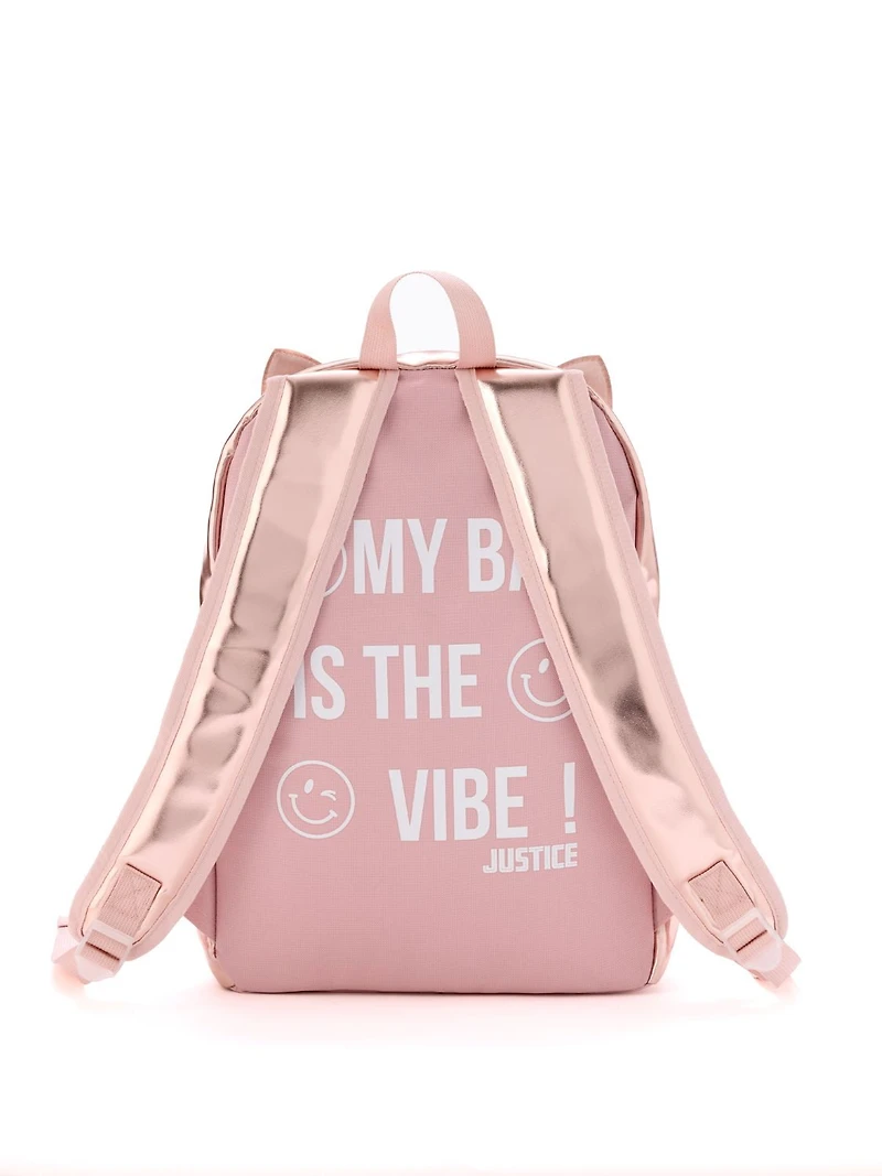 Ensemble sac à dos « E » Kitty rose pailleté Purr-fectly