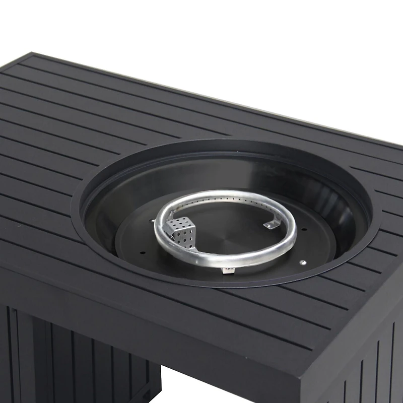 Paramount Offset Extruded Aluminium Rectangle Firepit Table