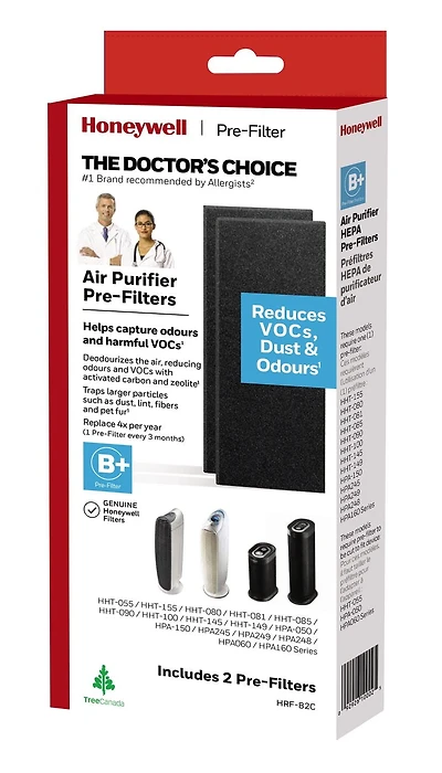 Préfiltre de rechange Honeywell HRF-B2C (Filtre B Plus)