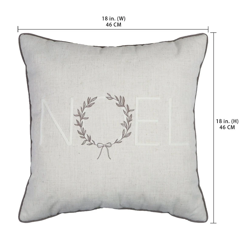 FRAÎCHE Holiday Noel Cushion, 18x18-in