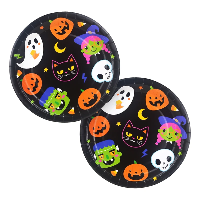 Assiettes en carton multicolores pour l'Halloween, 23 cm, 8 unités, Way to Celebration