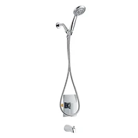 Ensemble INA à pression balancée d'akuaplus® valve connexion PEX 1/2 po avec Douchette et bec de bain 5 1/4 po x 1/2 po raccord lisse fini chrome