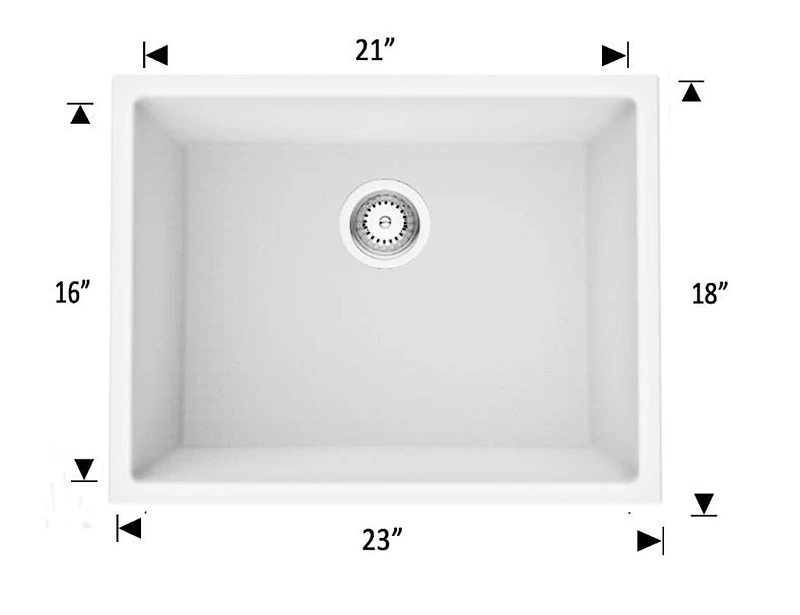 American Imaginations 30-in. W CSA Approved White Granite Composite Kitchen Sink With 1 Bowl AI