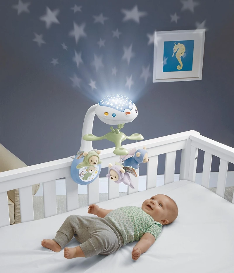 Fisher-Price 3-in-1 Projection Mobile, Butterfly Dreams, Baby Crib Toy with Light Projection, 9 months and up