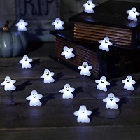 Way to Celebrate Halloween 20-Count Battery Operated Ghost LED Wire Lights, with Timer