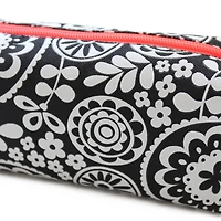 Pen+Gear Black & White Pencil Pouch with Geo Floral Print