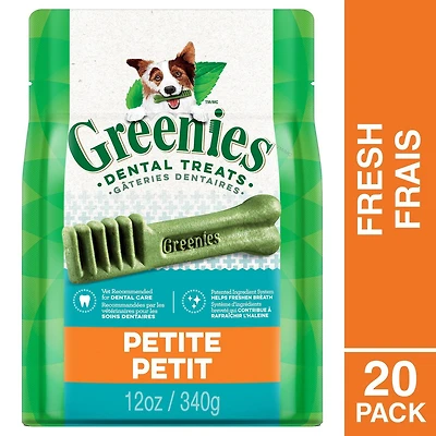 Gâteries dentaires naturelles pour chiens adultes Greenies Frais format PETIT 20 Gâteries