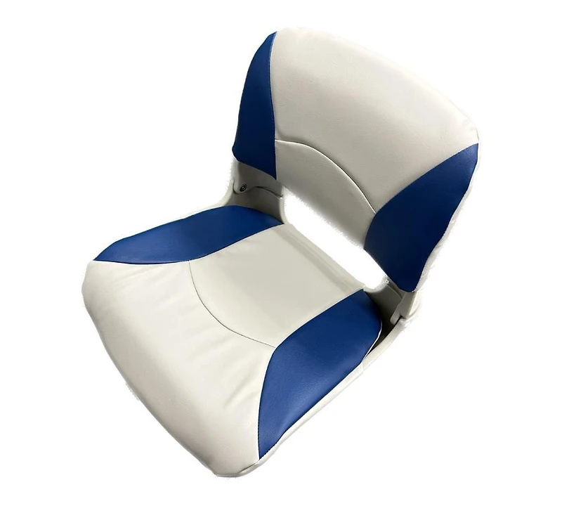 Blue Dog Marine Siège moulé pliable avec coussins, siège de bateau de pêche avec vis en acier inoxydable, chaise de bateau pliante, chaises de capitaine pour la pêche – Bleu/gris