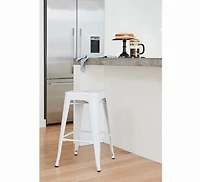 White Tolix Stool, solid metal frame, Counter 26"H, Stool Chair Ideal for Kitchen Island Counter.