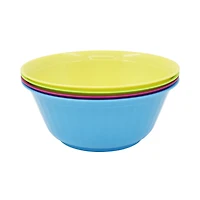 Mainstays Assorted Colour Plastic Bowl Set, 4pc, 50% Recycled Material