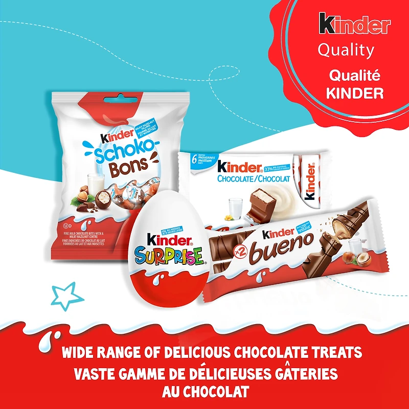 Kinder Schokobons, Fine Milk Chocolate Pieces with a Milky and Hazelnut Filling, Easter Treats for Kids