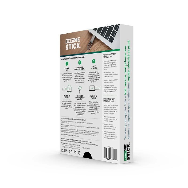 StartMeStick Revive Old Computers, Plug-in Operating System, Unlimited Use on Unlimited PCs and Macs for 1 Year