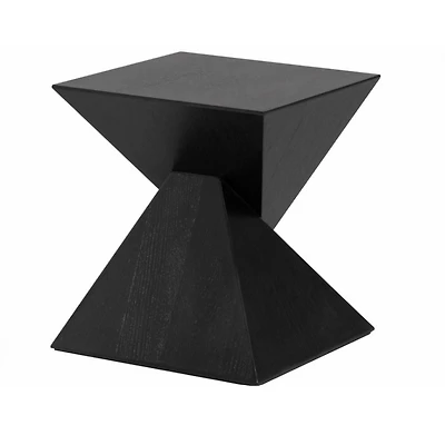 Table d'appoint Gize avec plateau en noyer et plateau en bois plaqué noir