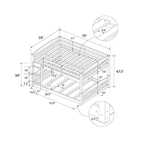 DHP Sierra Full-Over-Full Floor Bunk Bed