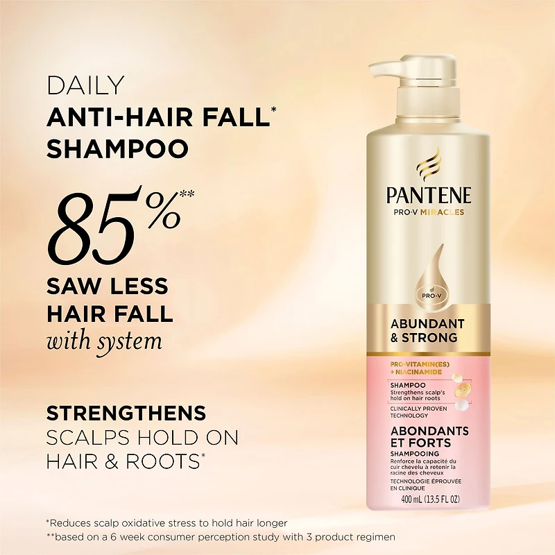 Pantene Abundant & Strong Shampoo with Pro-Vitamin B5 Complex and Niacinamide