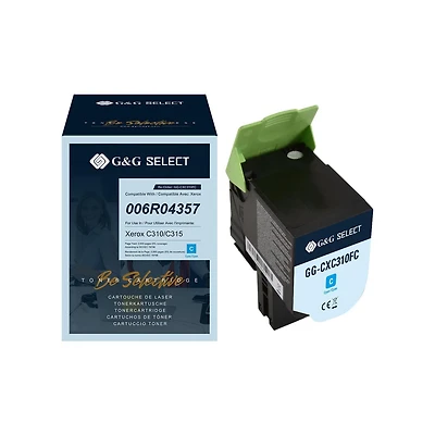 G&G Select Xerox C310/C315 Nouvelle cartouche de toner cyan compatible, 006R04357