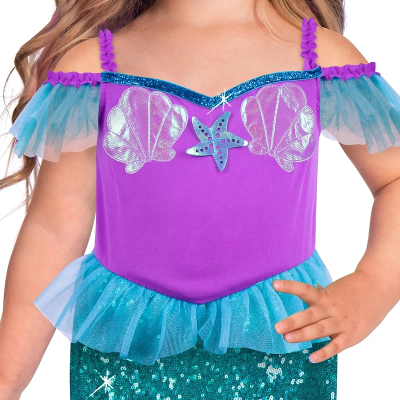 Déguisement d'Halloween Miss Sirène pour tout-petits, 3-4 ans, violet, par Way to Celebrate
