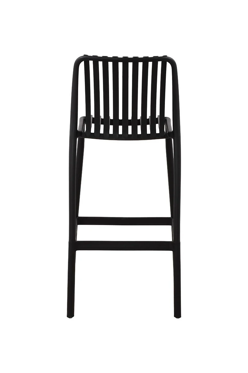 Chaise de bar Summer avec accoudoirs et rayures - Noir (4 chaises)